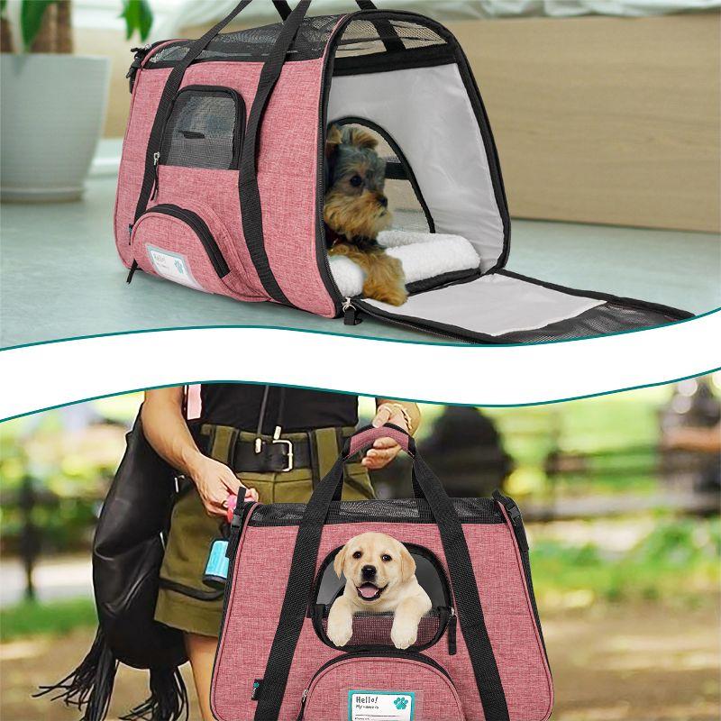 PetAmi Airline Approved Pet Carrier for Cat Dog, Soft Sided Travel Supplies Accessories, Ventilated Carrying Bag Kitten Puppy