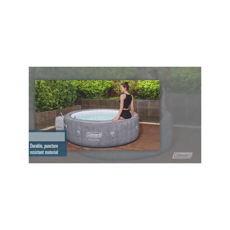 Coleman SaluSpa Sicily AirJet 7 Person Inflatable Hot Tub Round Portable Outdoor Spa with 180 Soothing AirJets and Insulated Cover, Gray