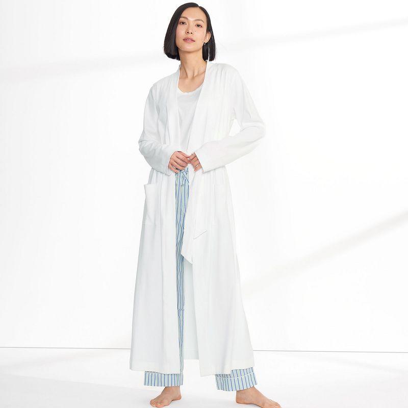 Lands' End Women's Cotton Long Sleeve Midcalf Robe