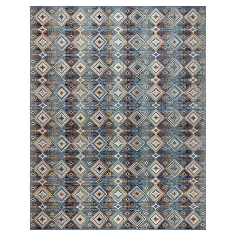 Gertmenian Sierra Kenna Blue Bohemian Geometric Diamond Indoor/ Outdoor Area Rug