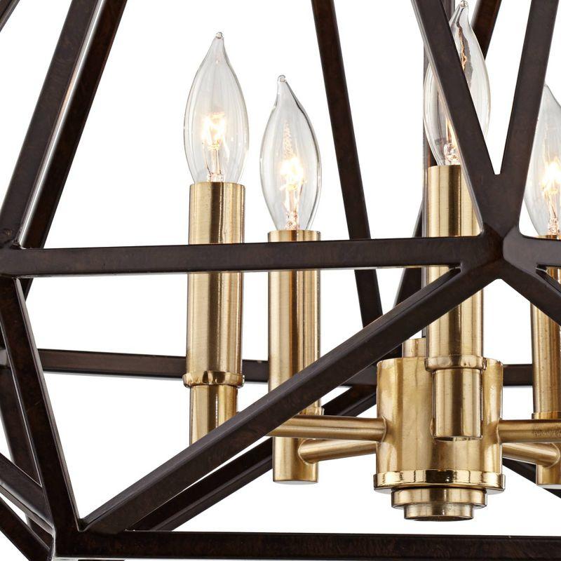 Hawking Bronze 22" Geometric Cage Pendant Chandelier