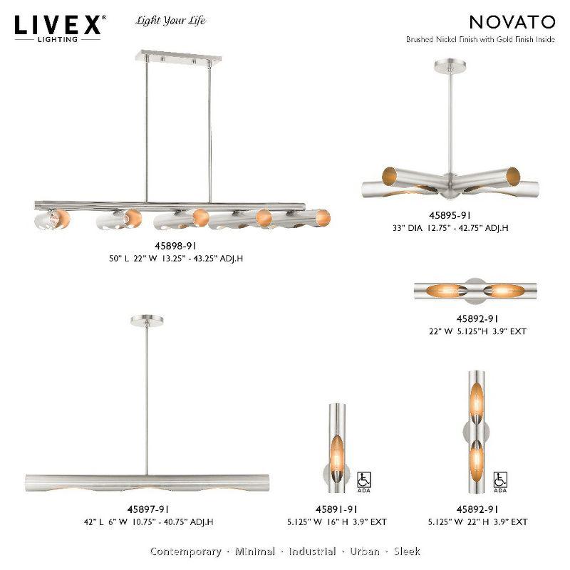 Novato Minimalist 3-Light Brushed Nickel Linear Chandelier