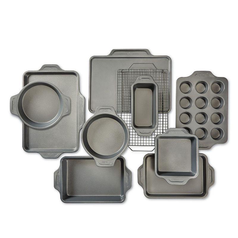 10-Piece Silver Nonstick Steel Bakeware Set