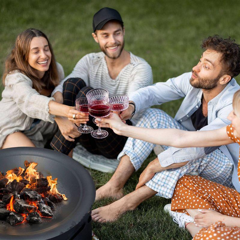 Pure Garden Fire Bowl - 24in Firepit Insert for DIY Fire Ring or Replacement - High Temp Finish Fire Pit Bowl - Fire Pits for Outside Wood Burning by Pure Garden