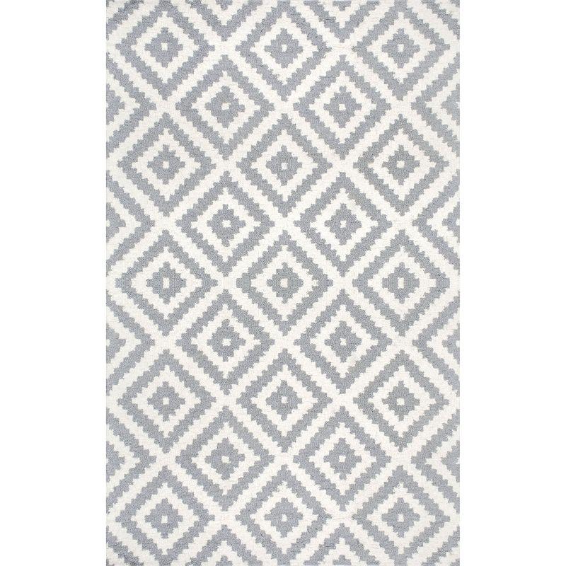 Gray Diamond Hand Tufted Wool Area Rug