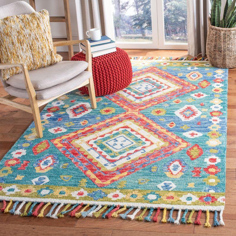 Aspen APN119 Hand Tufted Area Rug - Green/Red - 5' X 8' - Safavieh.