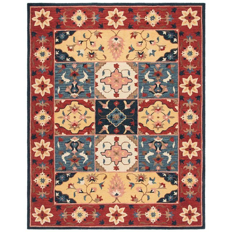 Rustic-Chic Red Wool 8' x 10' Hand-Tufted Area Rug