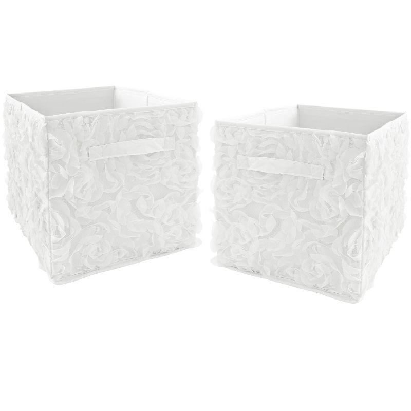Sweet Jojo Designs Rose Lace Fabric Storage Bin (Set of 2)
