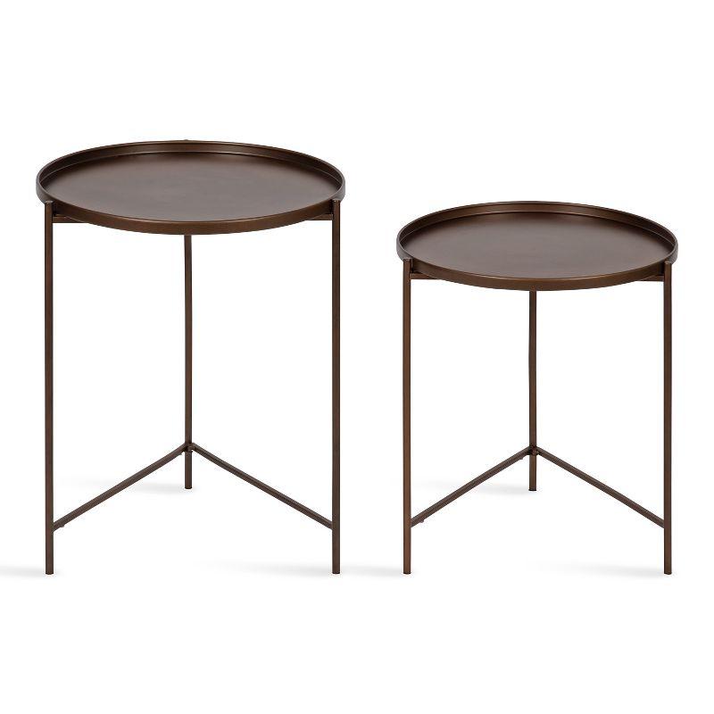 Kate and Laurel Ulani Round Metal Accent Table Set