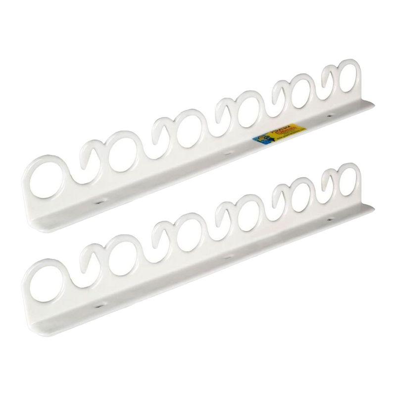 Piranha FD011 Original Vinyl Coated Steel Indoor Outdoor Compact Overhead and Wall Mount Fishing Rod Rack with Installation Hardware, Holds 11 Rods