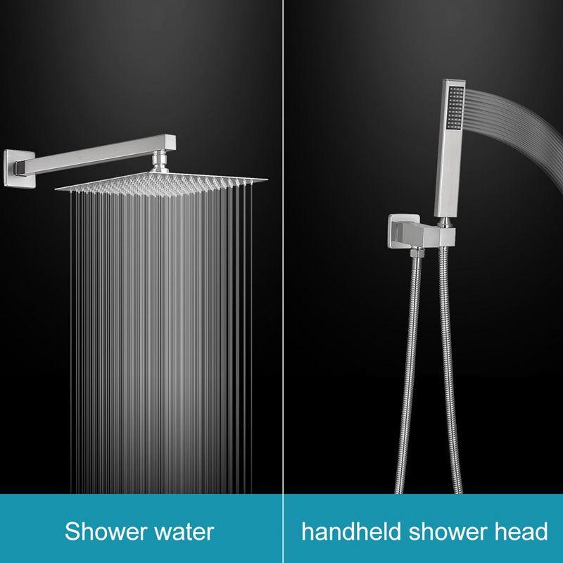 Brushed Nickel 10-Inch Rain Shower System with Handheld and Valve