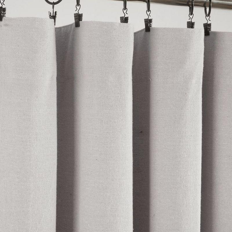 Lush Decor Linen Button Cotton Blend Blackout Curtain Single Panel