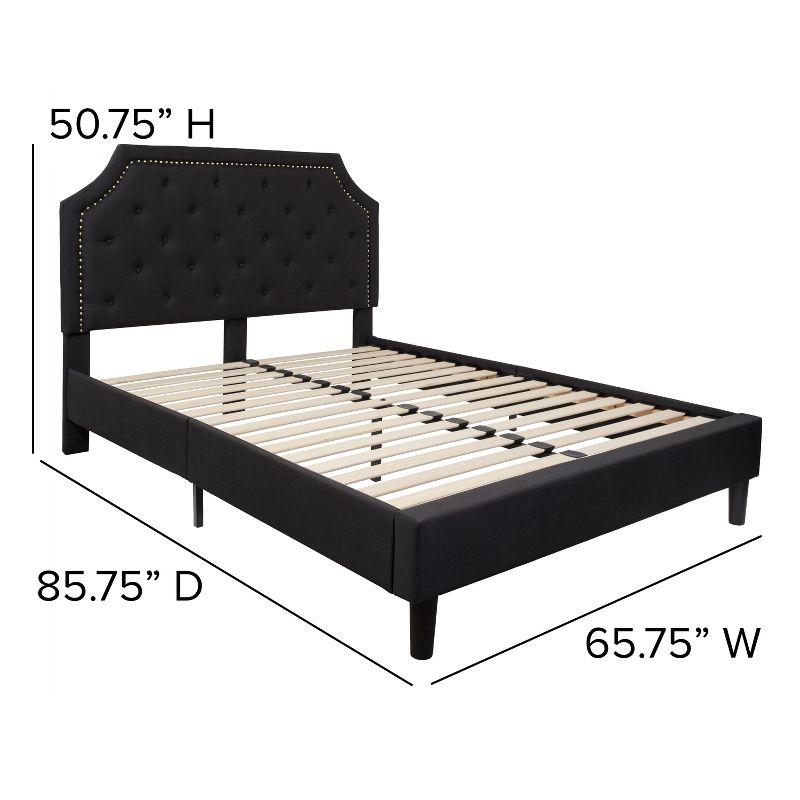 Flash Furniture Brighton Queen Size Tufted Upholstered Platform Bed in Black Fabric