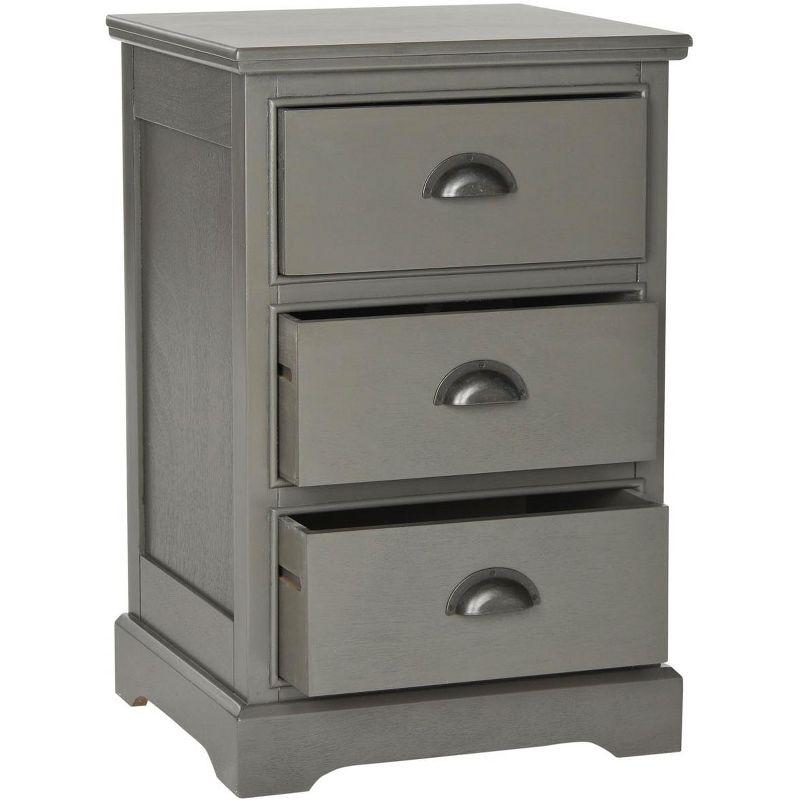 Griffin 3 Drawer Side Table - Grey - Safavieh.