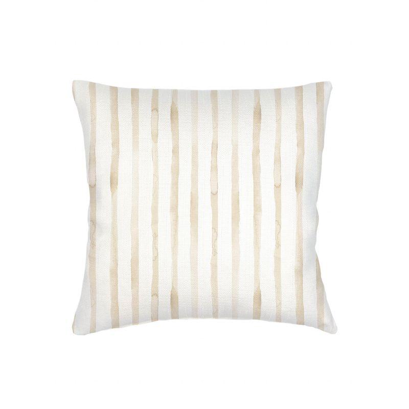 Riviera Beige Striped Linen Throw Pillow 20x20