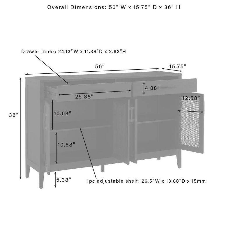 Crosley 56" Milo Sideboard Dark Brown