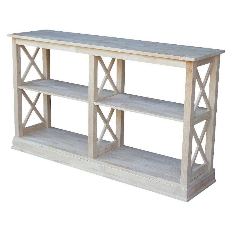 Hampton Natural Wood Sofa Table with Shelves