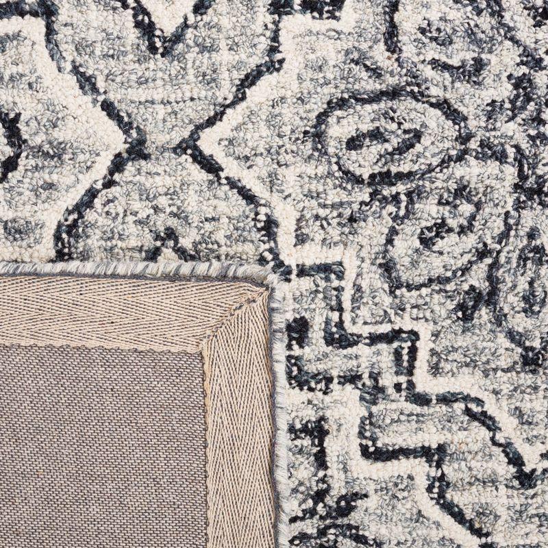 Abstract ABT201 Handmade Indoor Area Rug - Dark Blue/Grey - 6'x6' - Safavieh