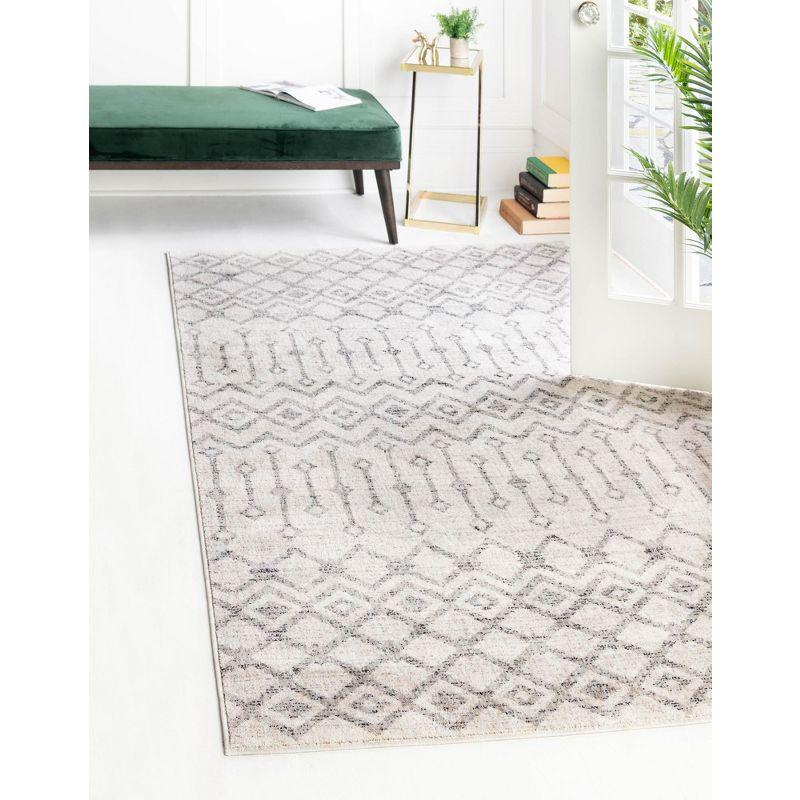 Unique Loom 4' 0 x 6' 0 Eco Trellis Ivory Area Rug