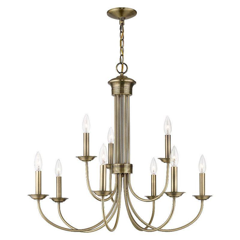Livex Lighting Estate 9 - Light Chandelier in  Antique Brass
