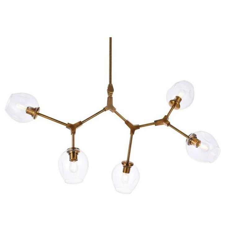 Elegant Lighting Cavoli 5 lights brass chandelier