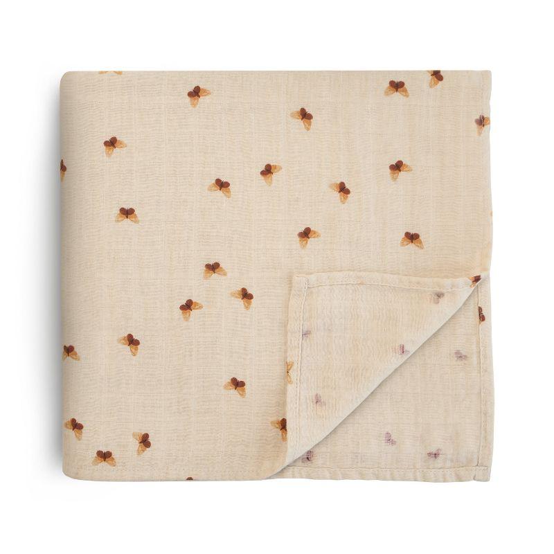 Butterfly Print Organic Cotton Muslin Swaddle Blanket