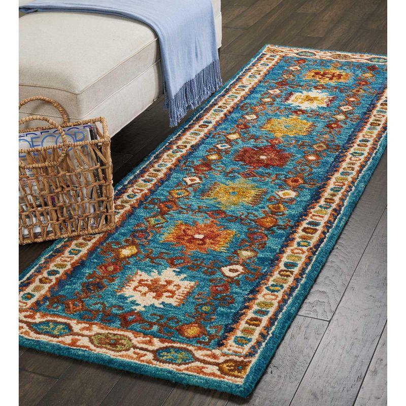 Teal Elegance Hand-Tufted Wool Runner Rug 27" x 90"