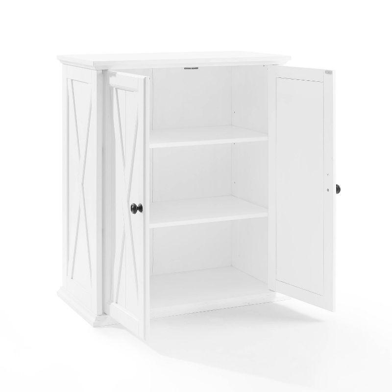 Distressed White Farmhouse Stackable Pantry with Adjustable Shelving