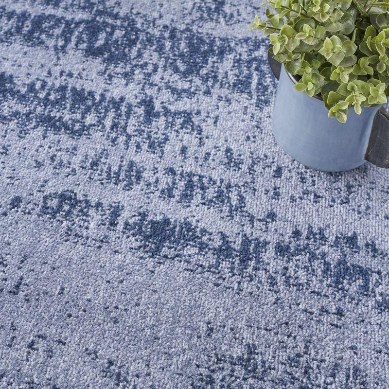 Nourison Essentials 5' x square Denim Modern Indoor/Outdoor Rug