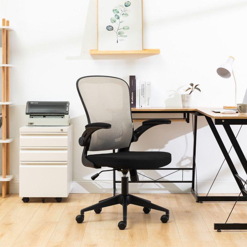 LeisureMod Newton Single Ergonomic Mesh Lumbar Support Adjustable Height Swivel Office Chair