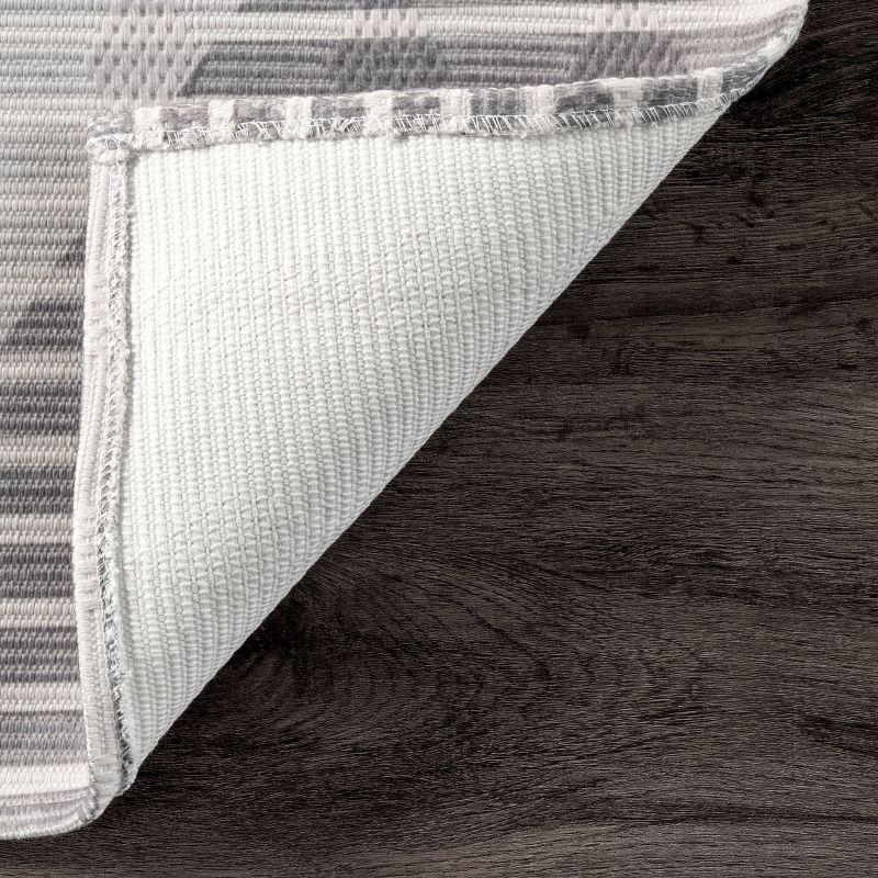 Nuloom Alesha Modern Striped Machine Washable Indoor Area Rug Beige 4' x 6'