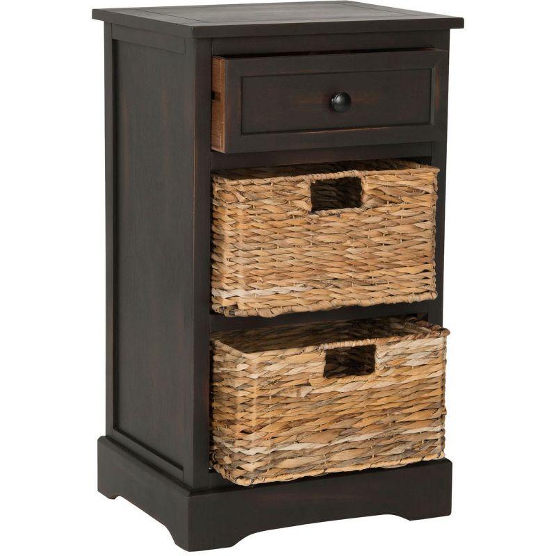 Carrie Side Storage Side Table - AMH5700F - Brown - Safavieh Couture