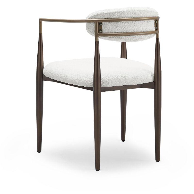 Christopher Knight Home Grov Upholstered Boucle Iron Dining Chair (Set of 2), Beige and Gold