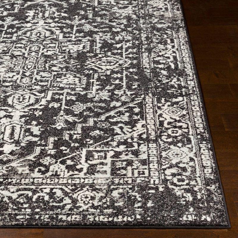 Livabliss 5'3"x7'3" Worsham Traditional Rug Black: Medium Pile, Stain & Fade-Resistant, Indoor Use