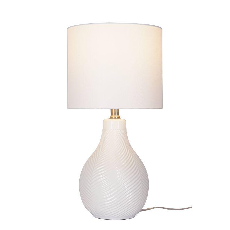 Cresswell Lighting 18" Ceramic Table Lamp White