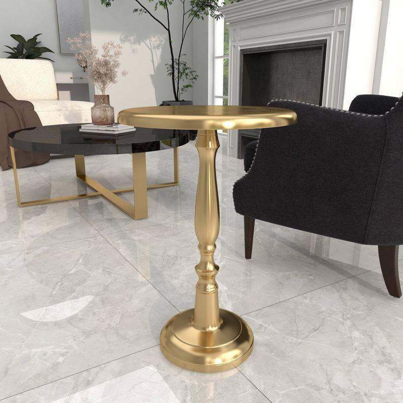 Fennimore Gold Aluminum Small Accent Table 22" x 15" x 15"