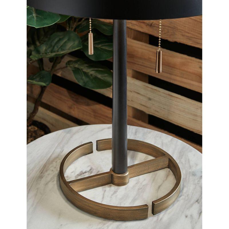 Amadell Metal Table Lamp Black/Gold - Signature Design by Ashley: Modern Accent Lighting, UL Listed, Drum Shade