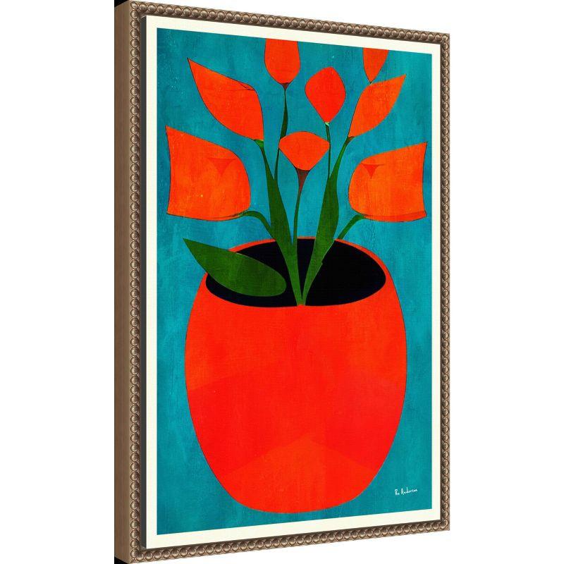 Amanti Art Red Blossoms by Bo Anderson Canvas Wall Art Print Framed 16 x 23-in.