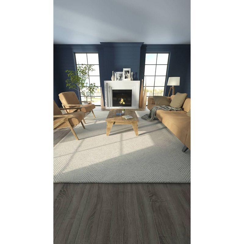 Wheaton Chevron Handmade Tufted Wool Taupe Area Rug