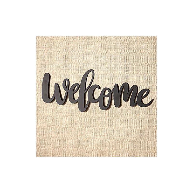 Black Metal Welcome Script Wall Art