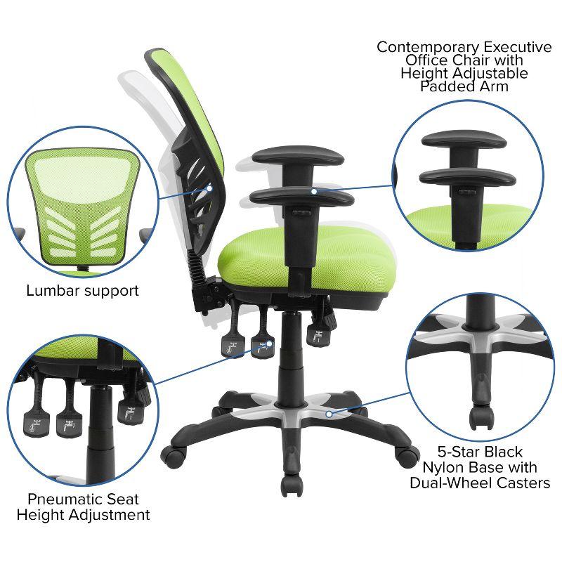 Flash Furniture Mid-Back Mesh Multifunction Executive Swivel Ergonomic Office Chair with Adjustable Arms