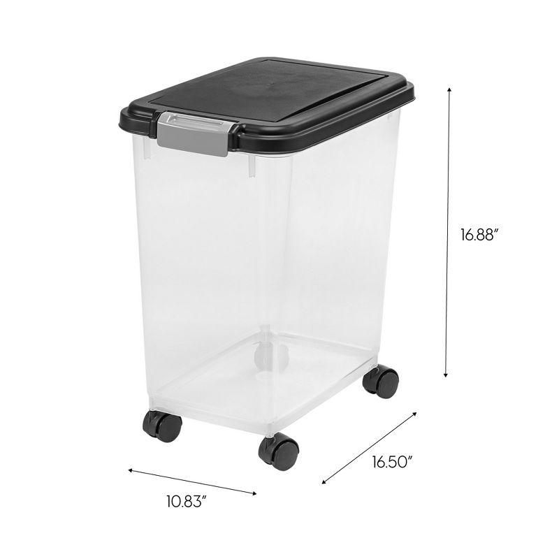 IRIS Airtight Pet Food Storage Containers with Attachable Casters