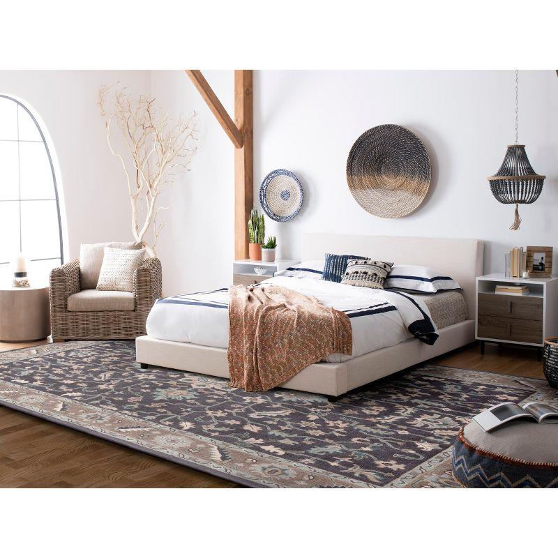 Blossom BLM217 Hand Tufted Indoor Area Rug - Dark Grey/Light Brown - 8'x10' - Safavieh