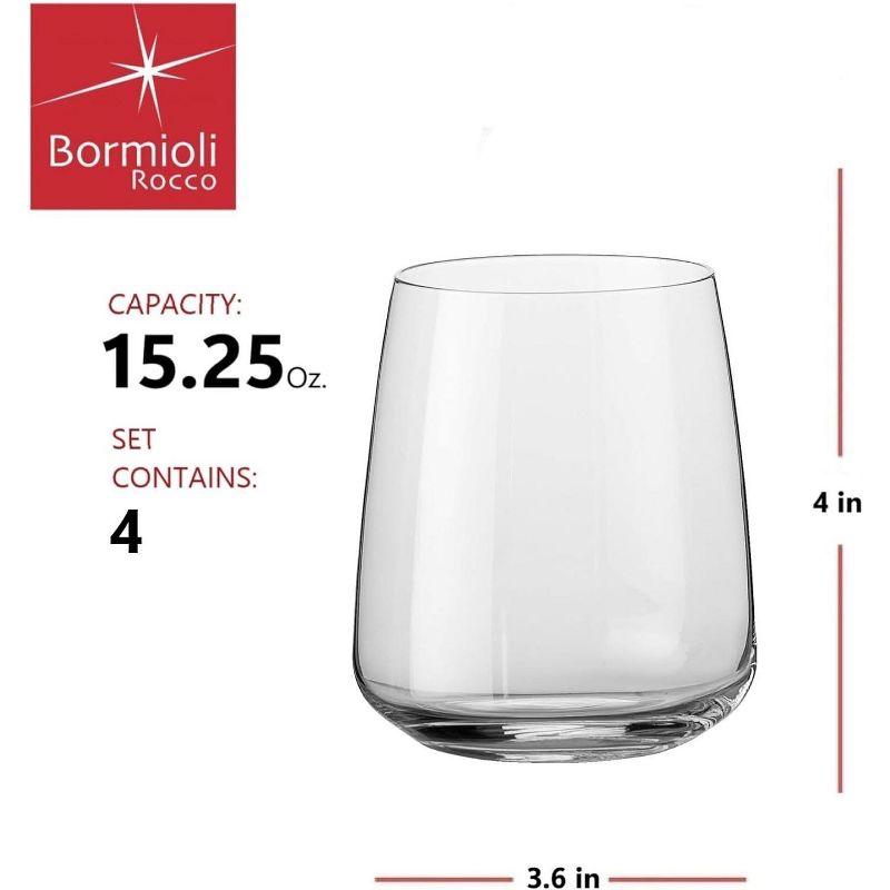 Bormioli Rocco Planeo Stemless Wine Glass - Set of 4