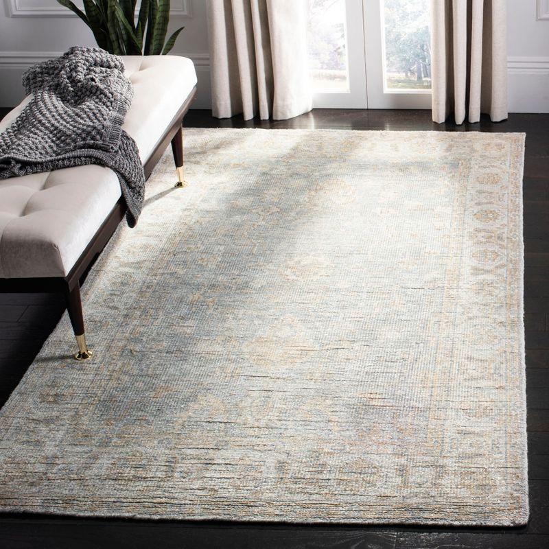Maharaja MHJ415 Hand Knotted Area Rug - Light Blue/Ivory - 5'x8' - Safavieh.