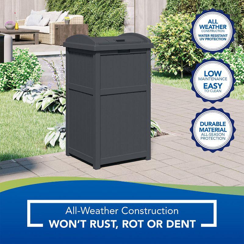 Suncast 30 Gallon Manual Lift Trash Hideaway Container