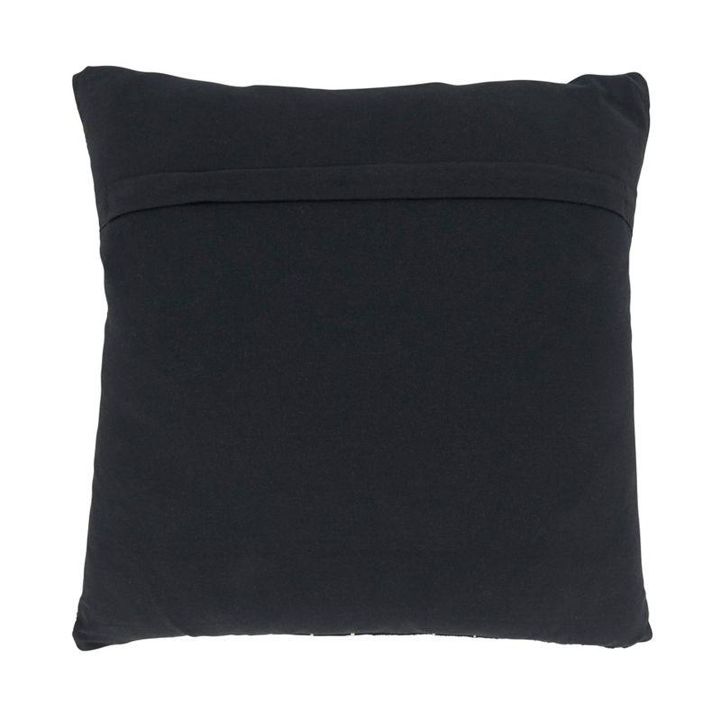 Black Cotton Patchwork Stitch Euro Pillow Cover