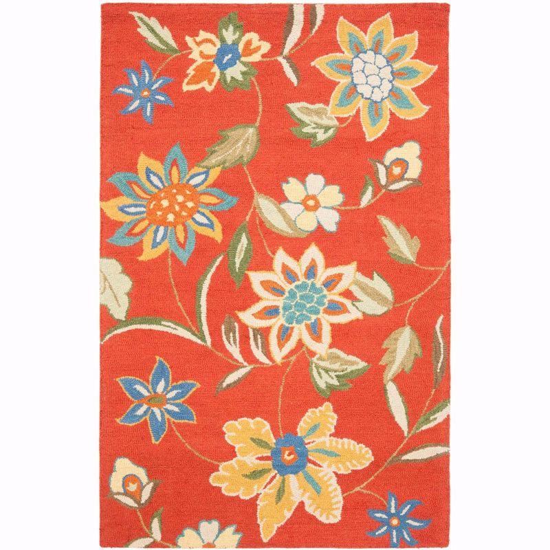 Blossom BLM673 Hand Hooked Area Rug - Rust/Multi - 6'x9' - Safavieh..