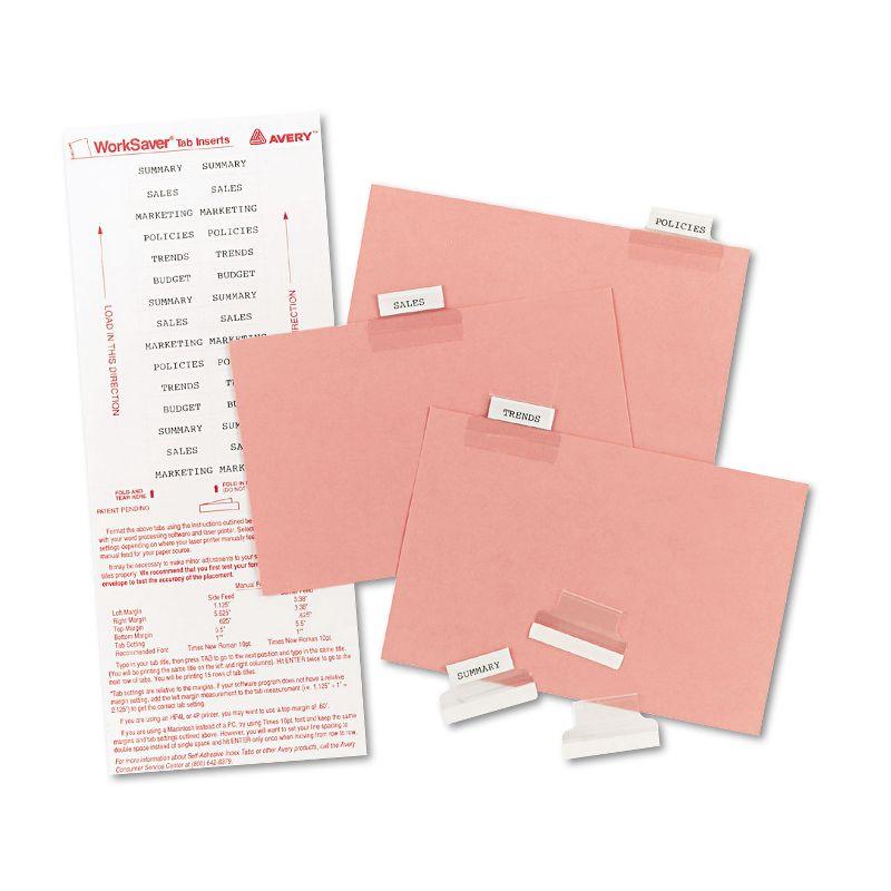 Avery Insertable Index Tabs with Printable Inserts One Clear Tab 25/Pack 16221