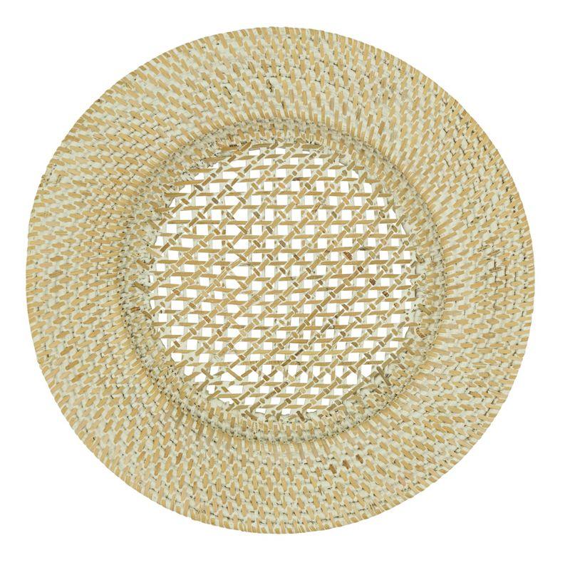 Handcrafted Natural Rattan Round Charger Plates, Set of 4